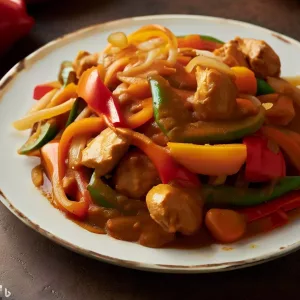 Pollo al Curry con Verduras Salteadas