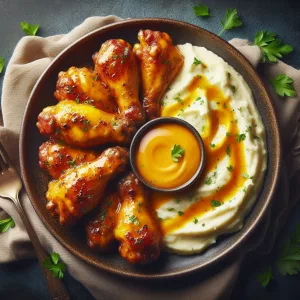 Alitas de Pollo con Salsa de Miel y Mostaza
