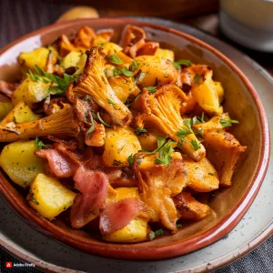 Níscalos con patatas y jamón en Thermomix, receta tradicional de setas de temporada